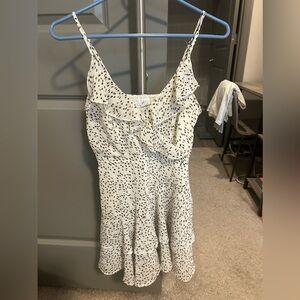 Francesca's Collections White and Black Polka Dot Dress